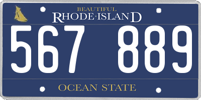 RI license plate 567889