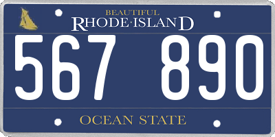 RI license plate 567890
