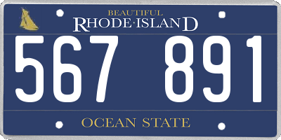 RI license plate 567891
