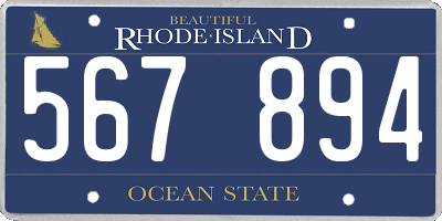 RI license plate 567894