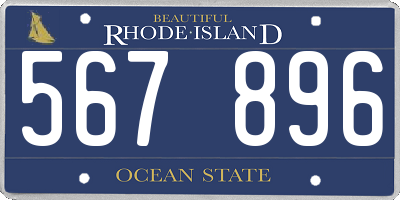 RI license plate 567896