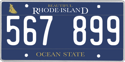 RI license plate 567899