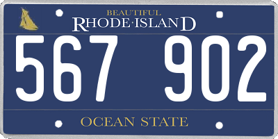 RI license plate 567902