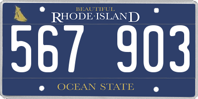 RI license plate 567903