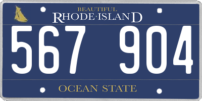 RI license plate 567904
