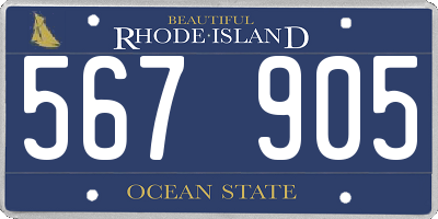 RI license plate 567905