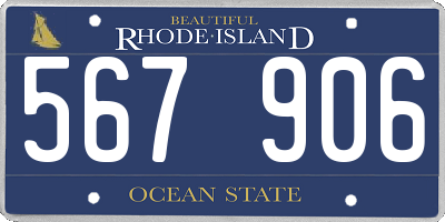 RI license plate 567906