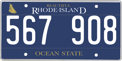 RI license plate 567908