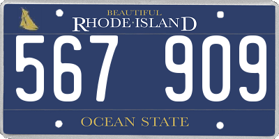 RI license plate 567909