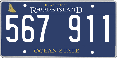 RI license plate 567911