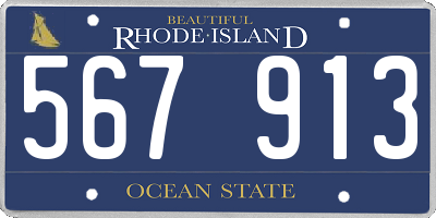 RI license plate 567913