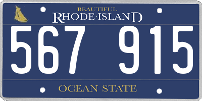 RI license plate 567915