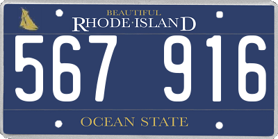 RI license plate 567916