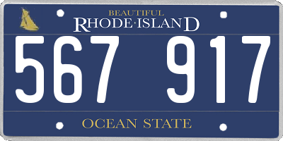 RI license plate 567917
