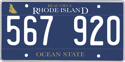 RI license plate 567920