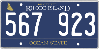 RI license plate 567923