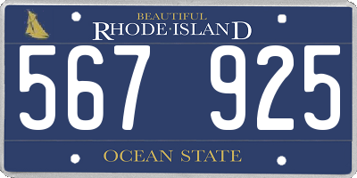 RI license plate 567925