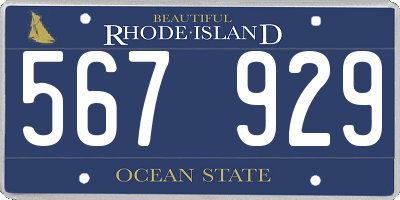 RI license plate 567929