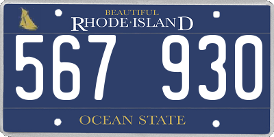 RI license plate 567930