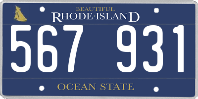 RI license plate 567931