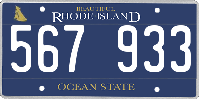 RI license plate 567933