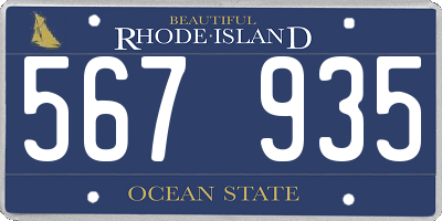 RI license plate 567935