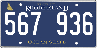 RI license plate 567936