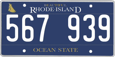 RI license plate 567939