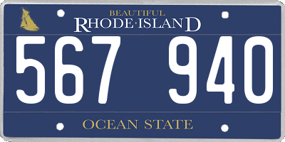 RI license plate 567940