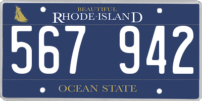 RI license plate 567942