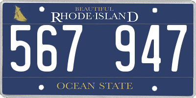 RI license plate 567947