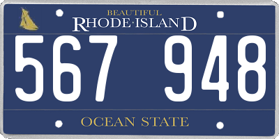 RI license plate 567948