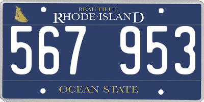 RI license plate 567953