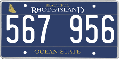 RI license plate 567956