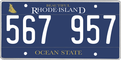 RI license plate 567957