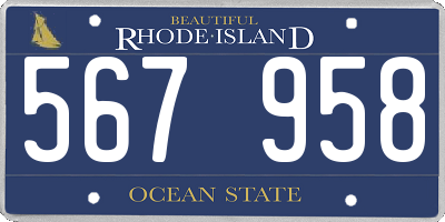 RI license plate 567958