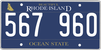 RI license plate 567960