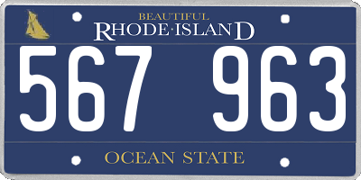 RI license plate 567963
