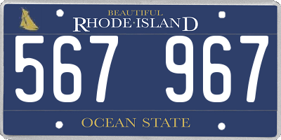 RI license plate 567967