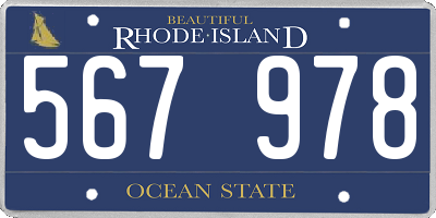 RI license plate 567978
