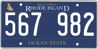 RI license plate 567982