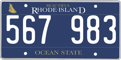 RI license plate 567983
