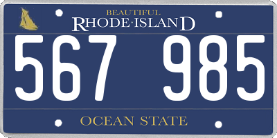 RI license plate 567985