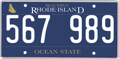 RI license plate 567989