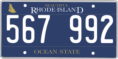 RI license plate 567992