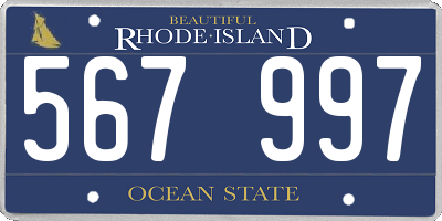 RI license plate 567997