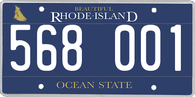 RI license plate 568001