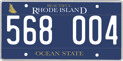 RI license plate 568004