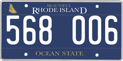 RI license plate 568006