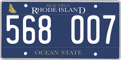 RI license plate 568007